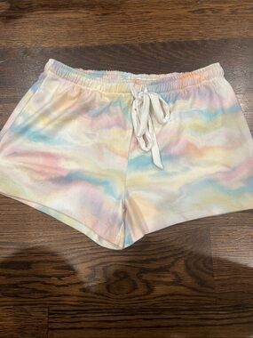 P.J. Salvage Pastel Tie-Dye Athletic Shorts - White, Pink, Blue, Yellow